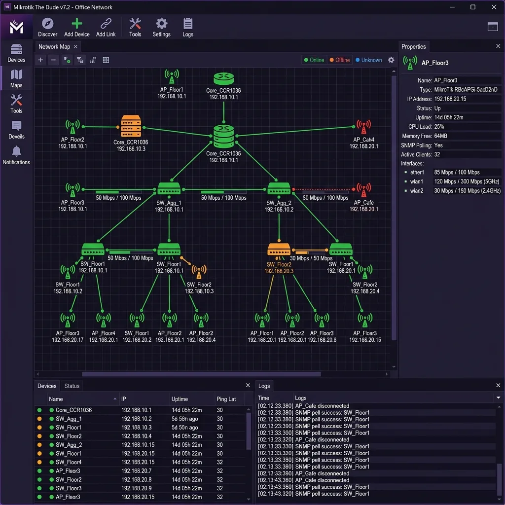 The Dude — monitoramento Mikrotik